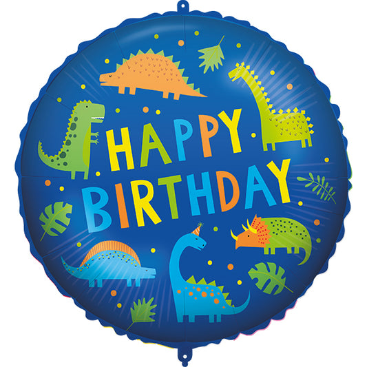 FOLIENBALLON ALLES GUTE ZUM GEBURTSTAG DINOSAURIERFORM 45 CM 🔶