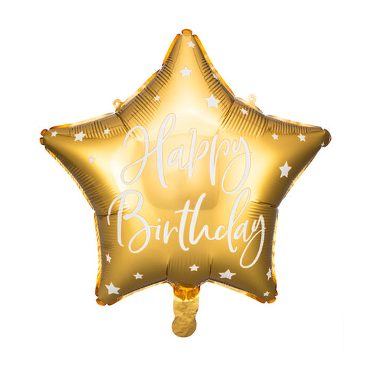FOLIERTER LUFTBALLON STERN HAPPY BIRTHDAY 40 CM 🔶