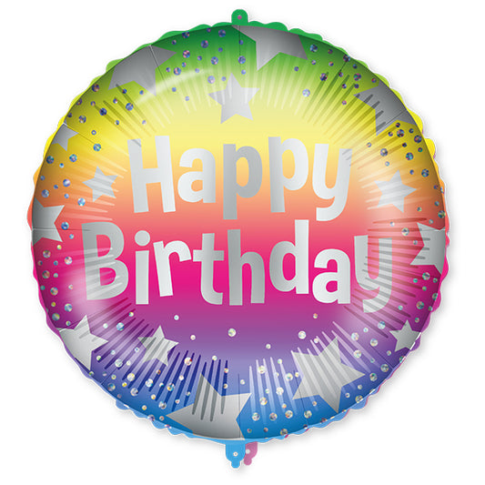 FOLIERTER REGENBOGEN-STERNE-BALLON FÜR ALLES GUTE ZUM GEBURTSTAG 🔶