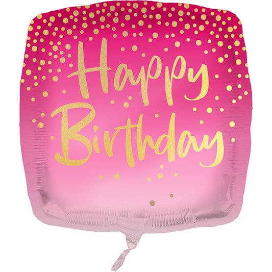 PALLONCINO IN FOIL ROSA COMPLEANNO 45 CM 🔶