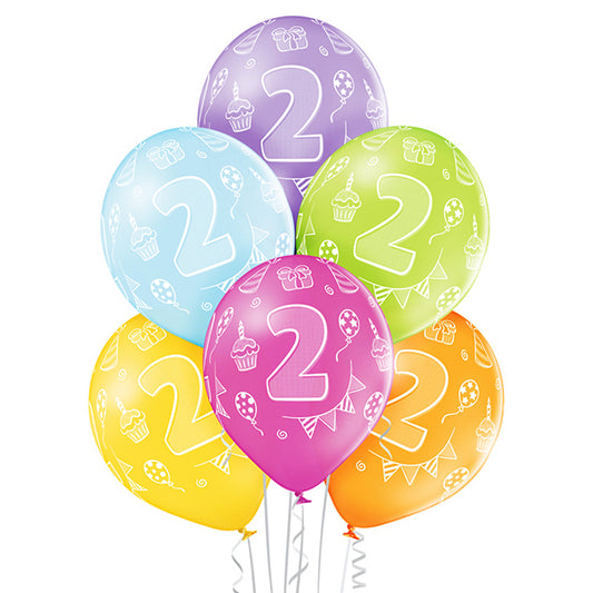 6 VERSCHIEDENE BALLONS, MENGE 2, 27,5 CM 🔶
