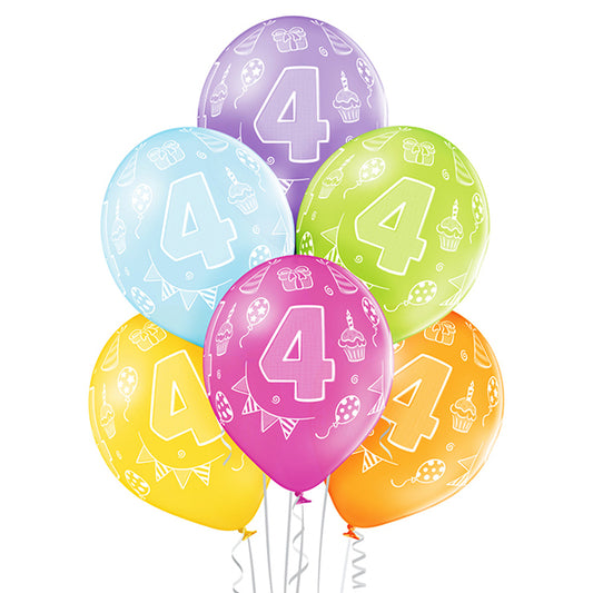6 ASSORTIERTE LUFTBALLONS, 4 GRÖSSEN, 27,5 CM 🔶