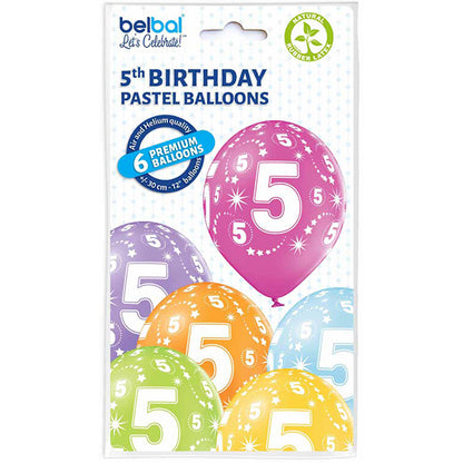 6 VERSCHIEDENE BALLONS, 5 STÜCK, 27,5 CM 🔶