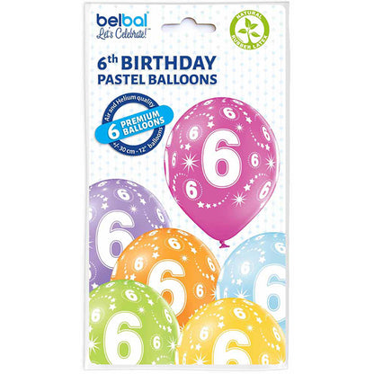 6 ASSORTIERTE BALLONS, 6 GRÖSSEN, 27,5 CM 🔶