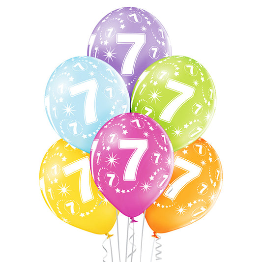 6 ASSORTIERTE LUFTBALLONS, 7" GROSS, 27,5 CM 🔶