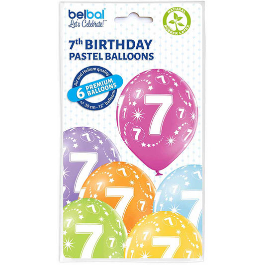 6 ASSORTIERTE LUFTBALLONS, 7" GROSS, 27,5 CM 🔶