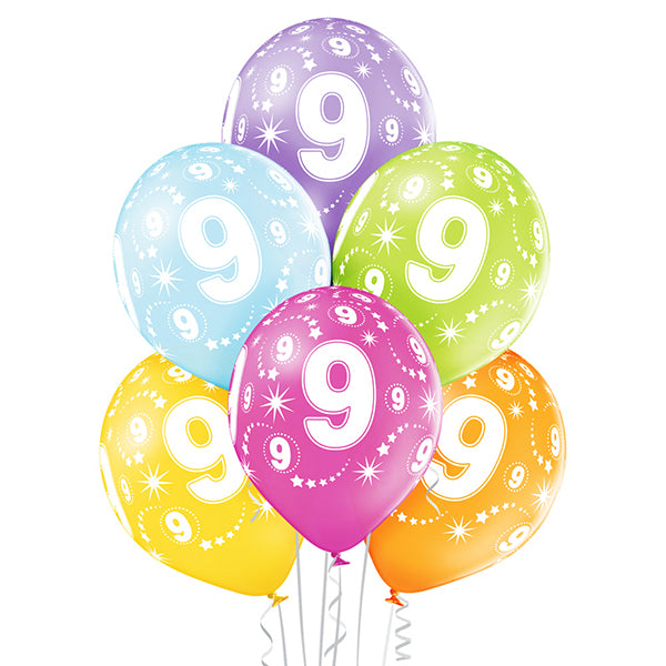 6 BALLONS SORTIERT, GRÖSSE 9, 27,5 CM 🔶