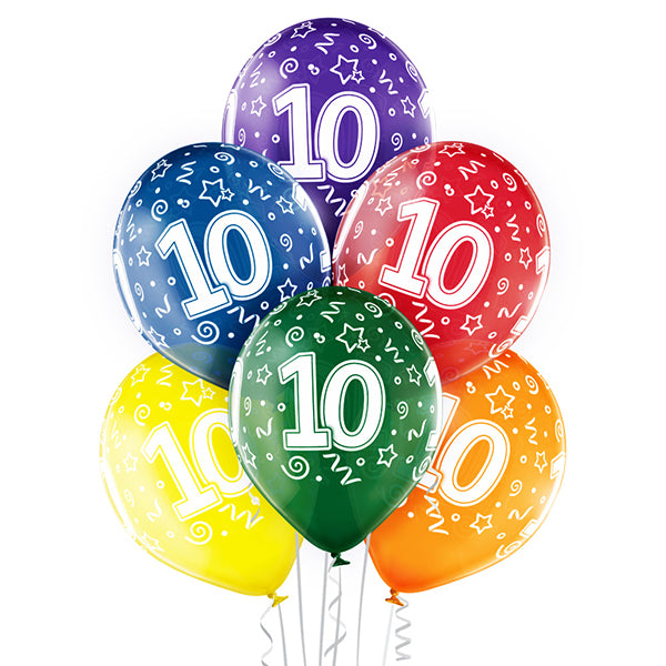 6 VERSCHIEDENE BALLONS, GRÖSSE 10, 27,5 CM 🔶