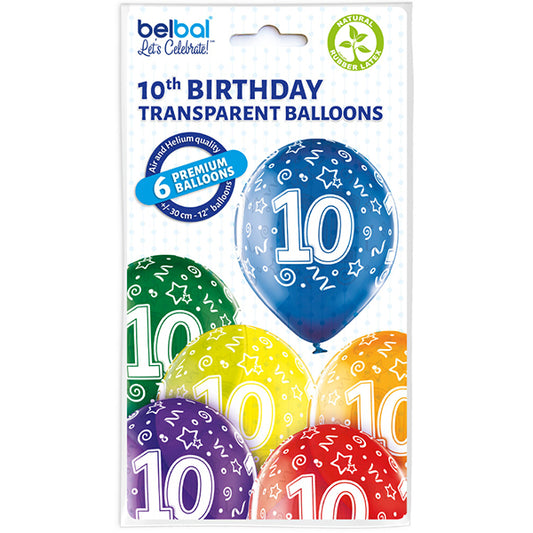 6 VERSCHIEDENE BALLONS, GRÖSSE 10, 27,5 CM 🔶