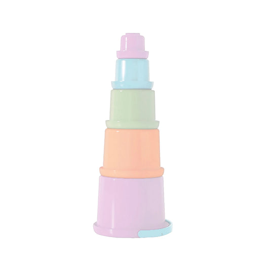 ENSEMBLE DE TASSES EMPILABLES, PASTEL, 5 PIÈCES