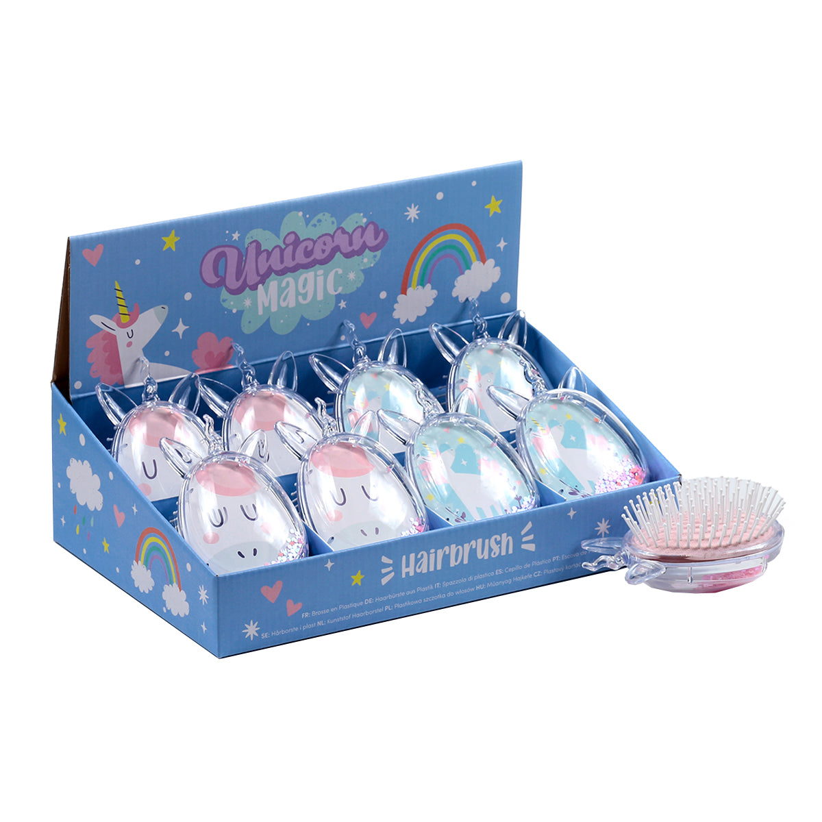 BROSSE À CHEVEUX PAILLETÉE LICORNE 🔶