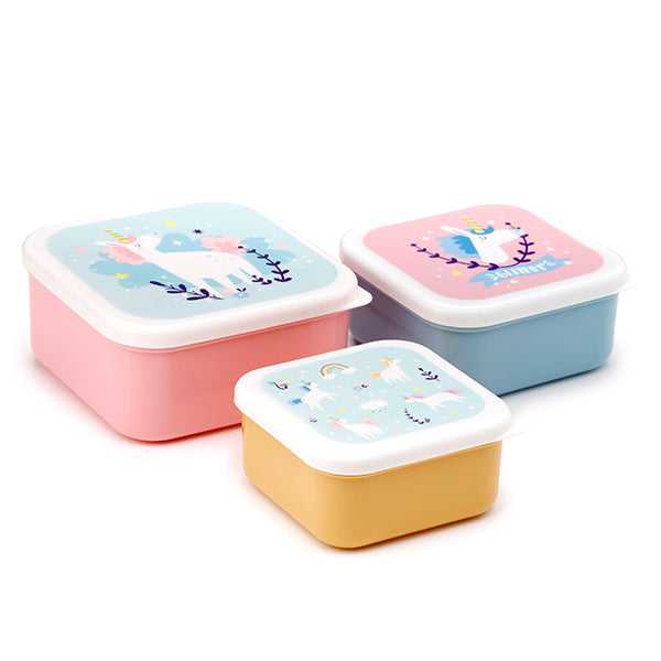 LOT DE 3 BOÎTES À LUNCH EN FORME DE LICORNE 🔶