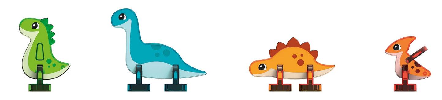 CARREAUX MAGNÉTIQUES GEMMES DINO WORLD 25 PIÈCES