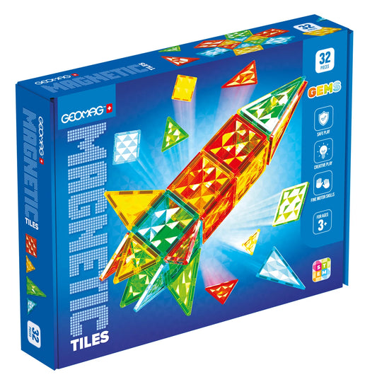 PIASTRELLE MAGNETICHE GEMS ROCKET 32 PEZZI