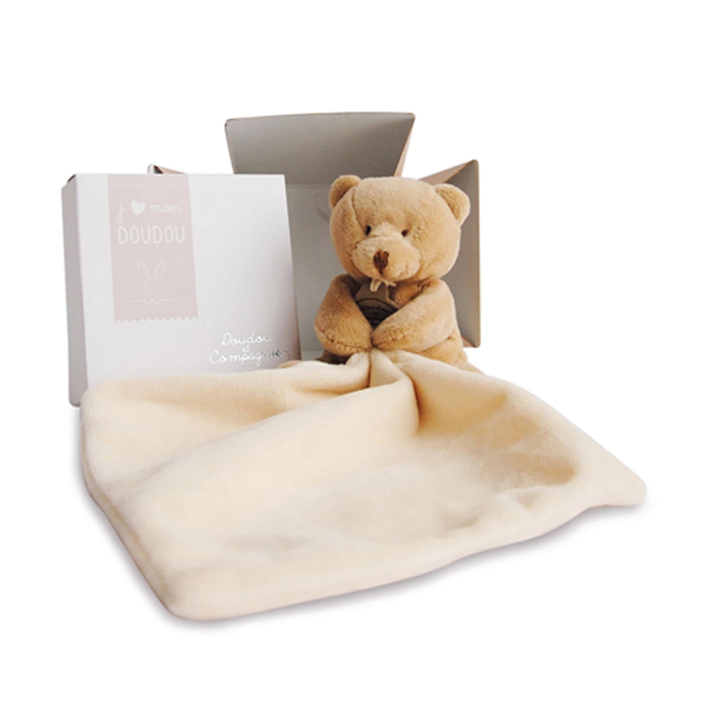 OURSON AVEC PELUCHE, NATUREL, 10 CM