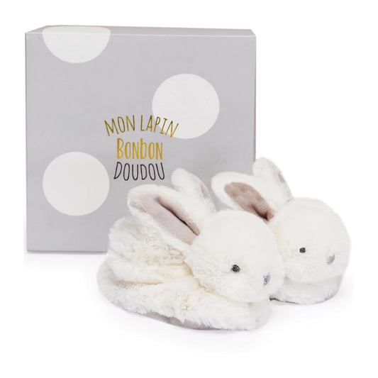 STIVALETTI CANDY BUNNY CON SONAGLIO, TORTORA 0-6 MESI