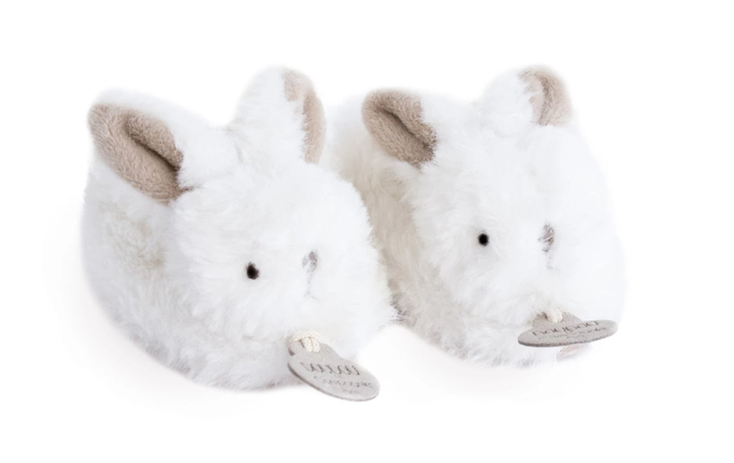 CHAUSSONS DE NAISSANCE LAPIN CANDY AVEC HOCHET, TAUPE 0-6 MOIS
