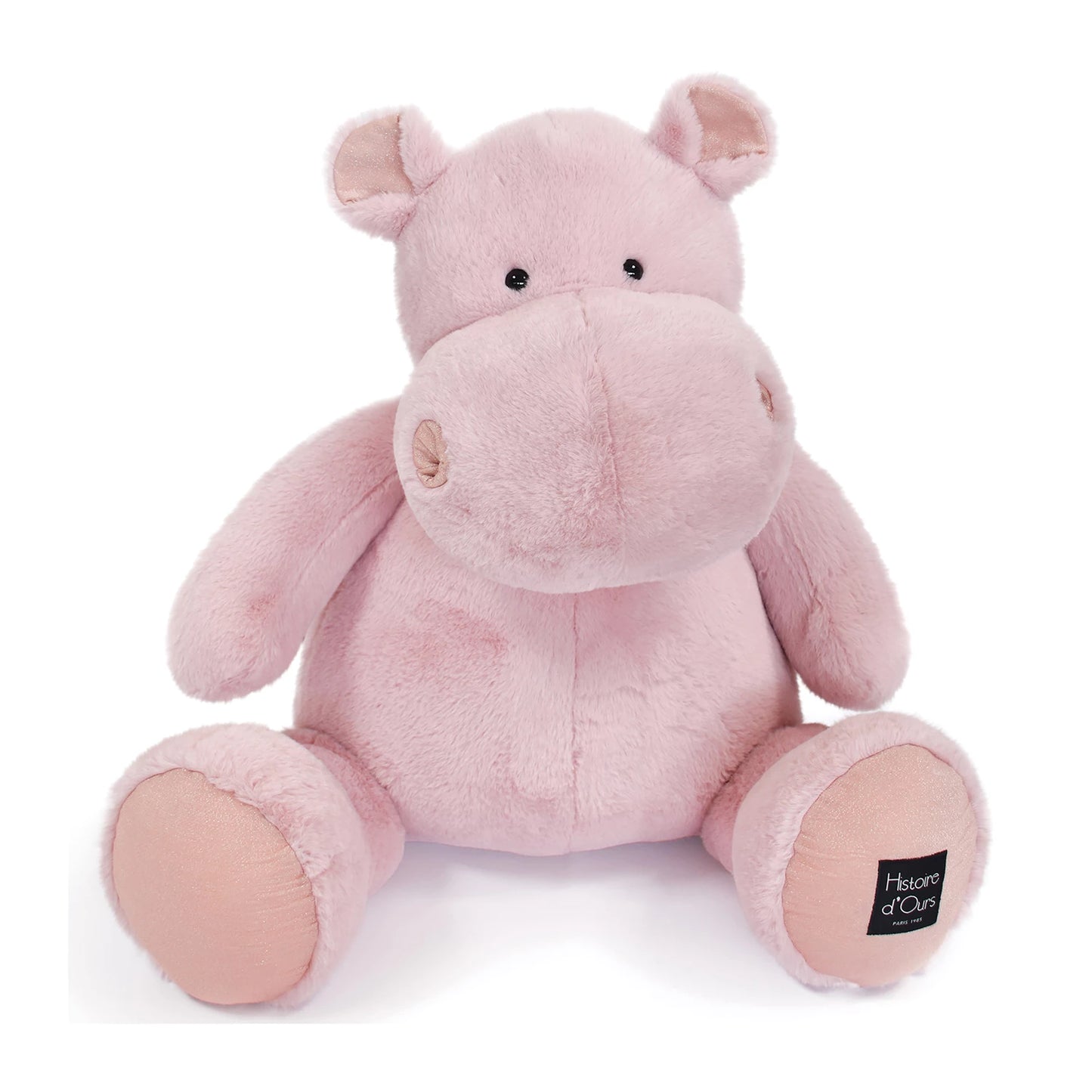 HIPPOPOTAME, ROSE, 85 CM