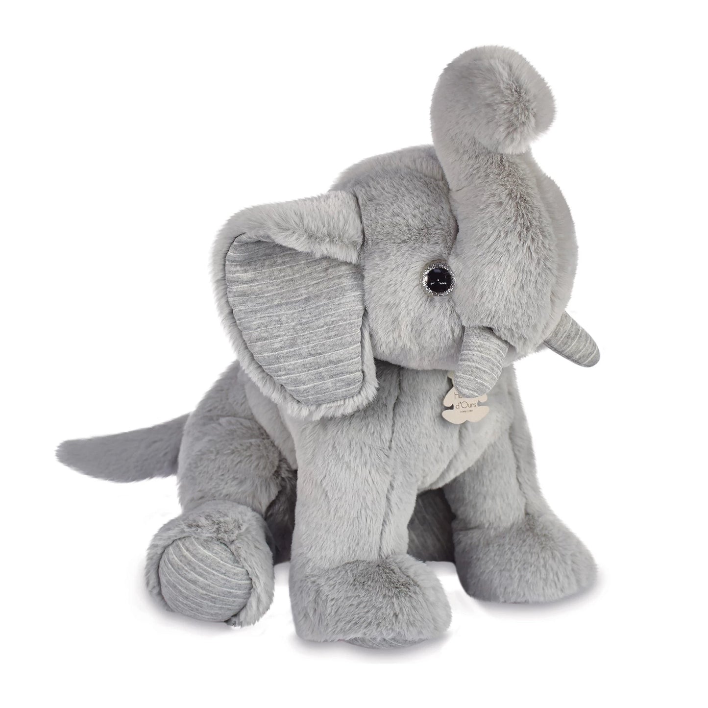 ÉLÉPHANT PREPPY CHIC, GRIS 45 CM