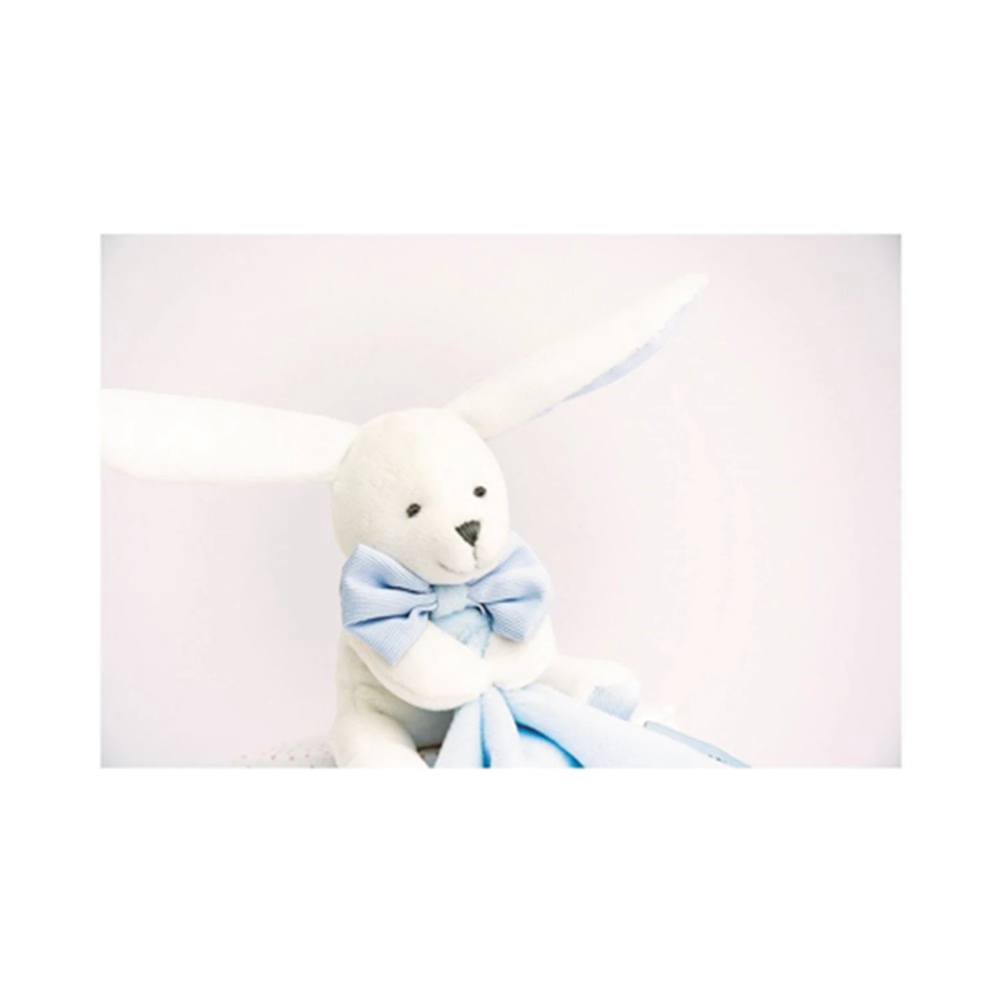 LAPIN AVEC PELUCHE, BLEU CIEL, 10 CM