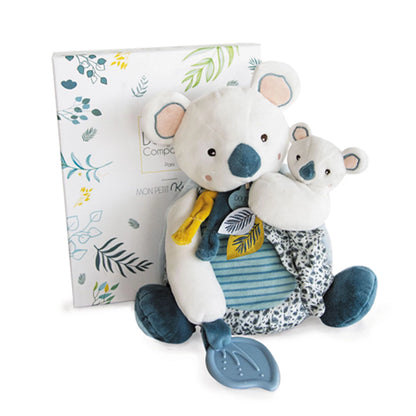 KOALA AVEC BÉBÉ ET ANNEAU DE DENTITION 25 CM