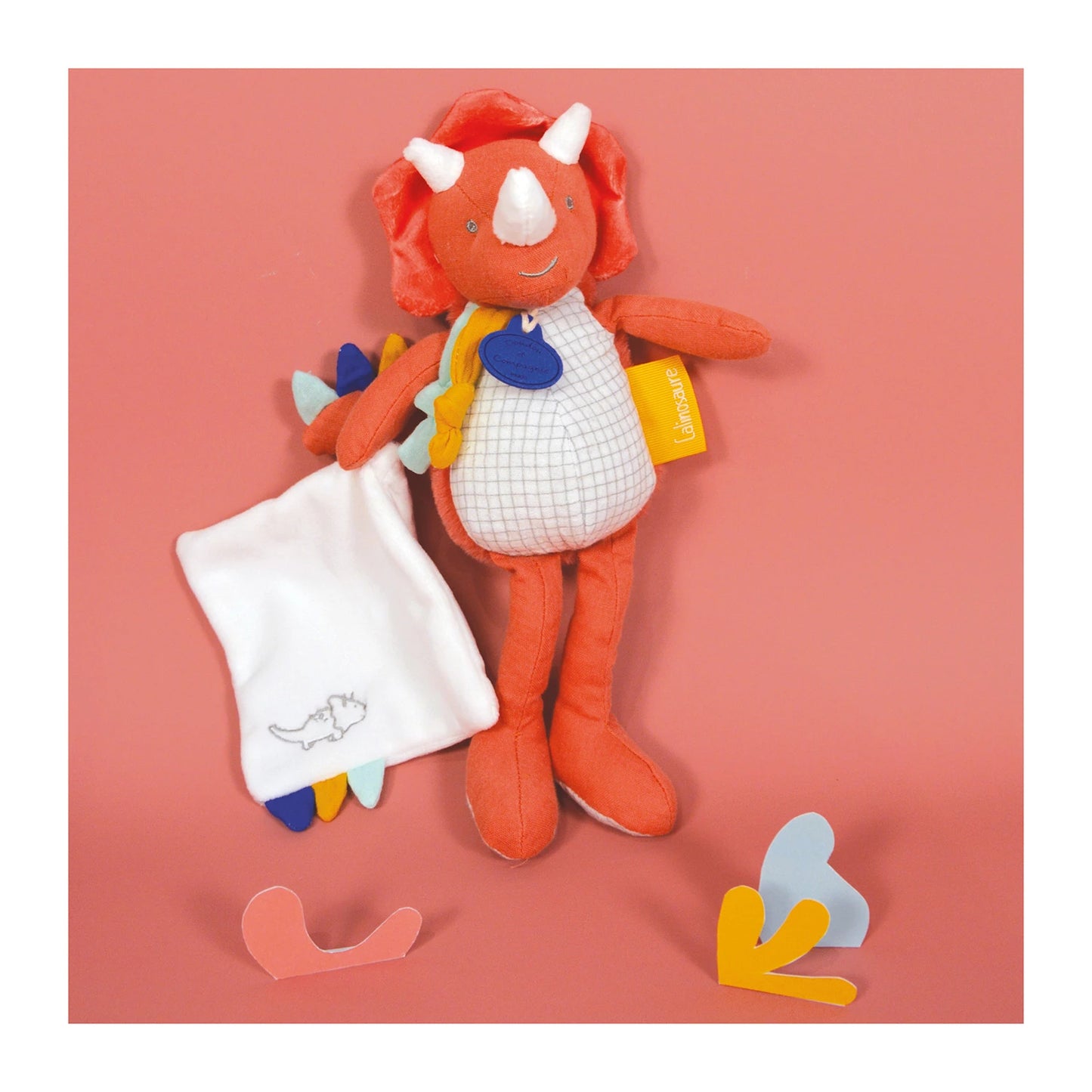 DINO LOU AVEC COUVERTURE DOUCE 25 CM
