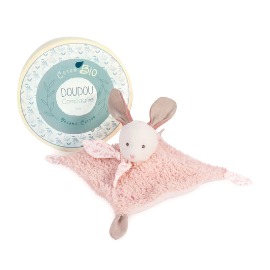PELUCHE CONIGLIETTO BIOLOGICO, ROSA, 25 CM