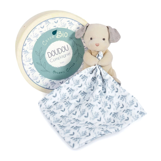 CANE BIOLOGICO CON PELUCHE, BLU, 15 CM