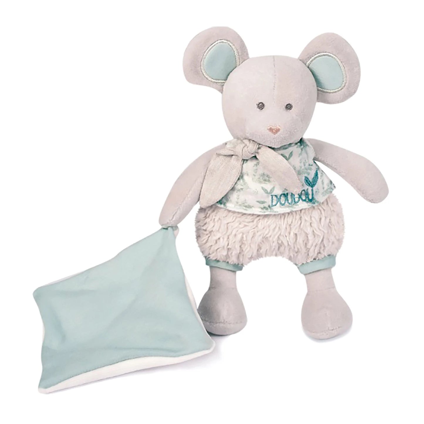 SOURIS BIO AVEC PELUCHE, VERT OLIVE, 22 CM