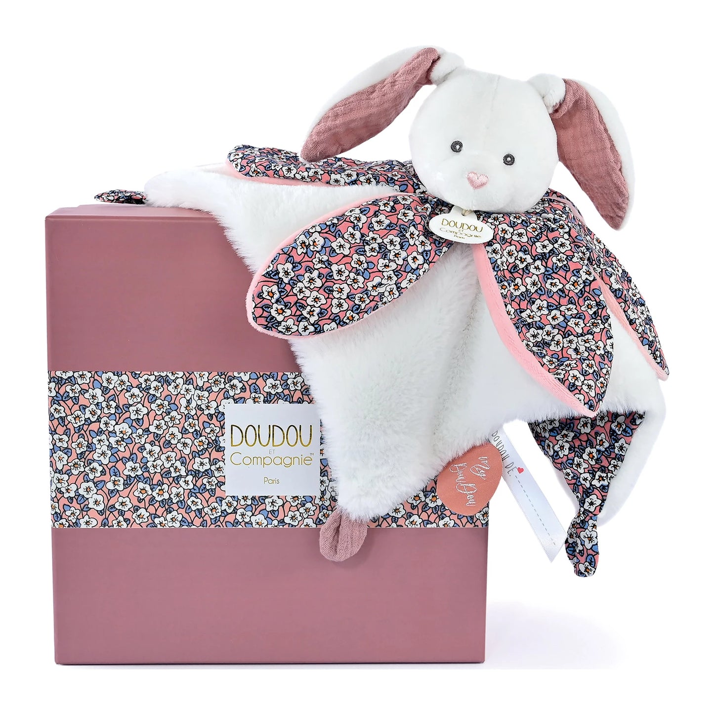 PELUCHE LAPIN FLEUR 27CM