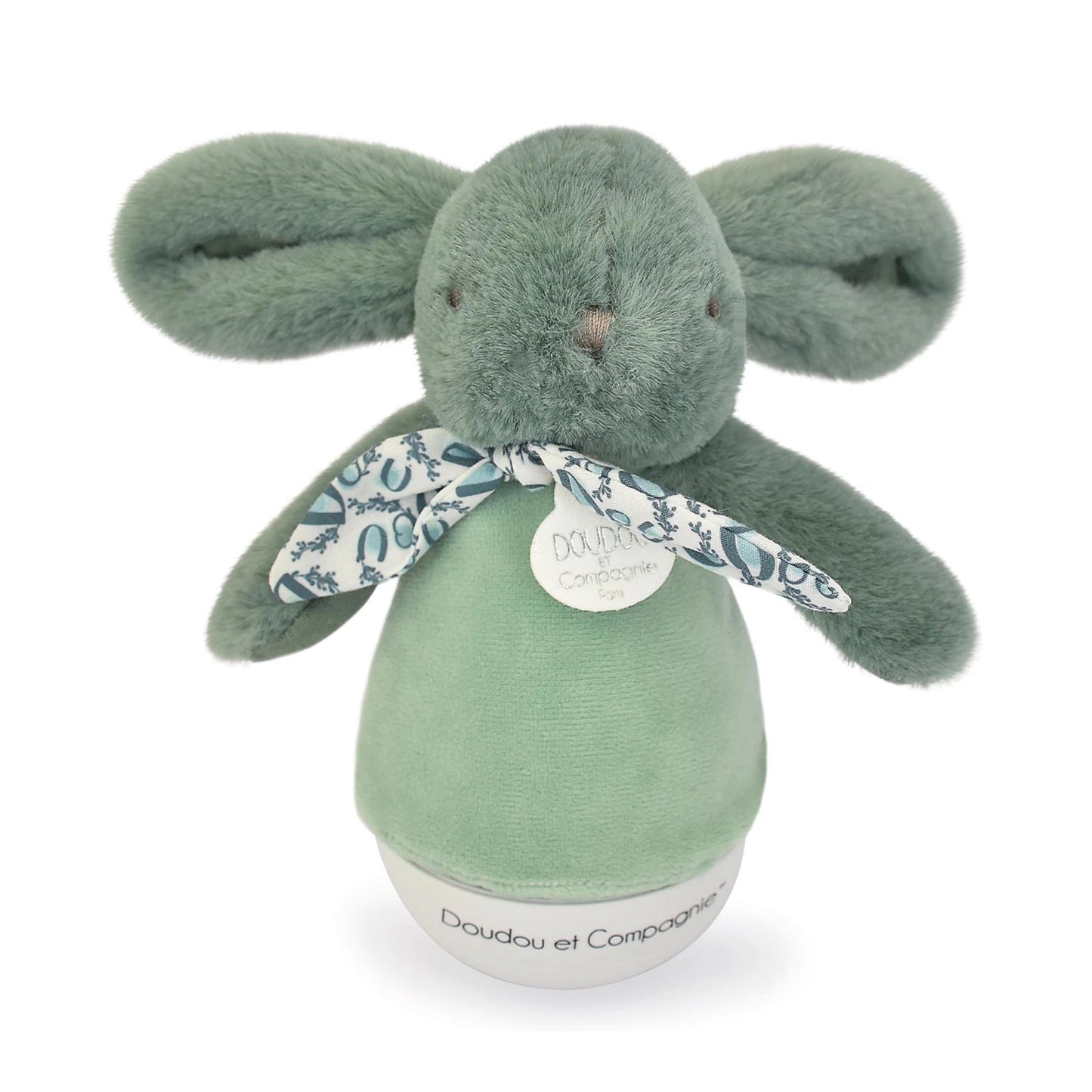 VEILLEUSE MUSICALE, MOTIF LAPIN, VERT SAUGE, 16 CM