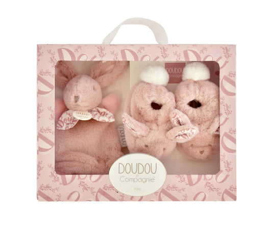 SET REGALO CONIGLIETTO ROSA, 0-6 MESI