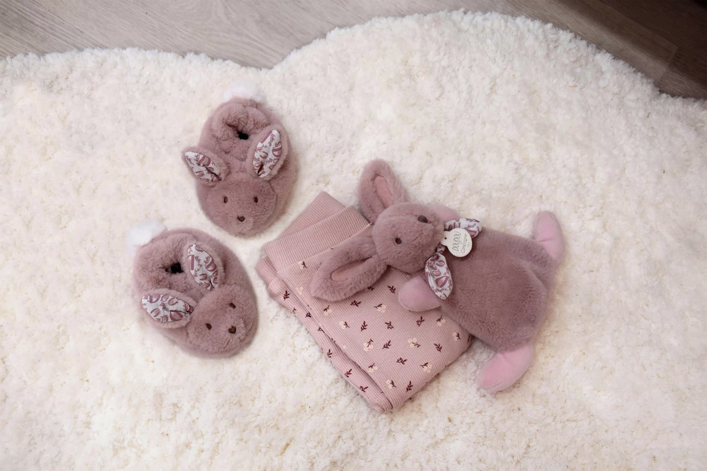 COFFRET CADEAU LAPIN ROSE, 0-6 MOIS