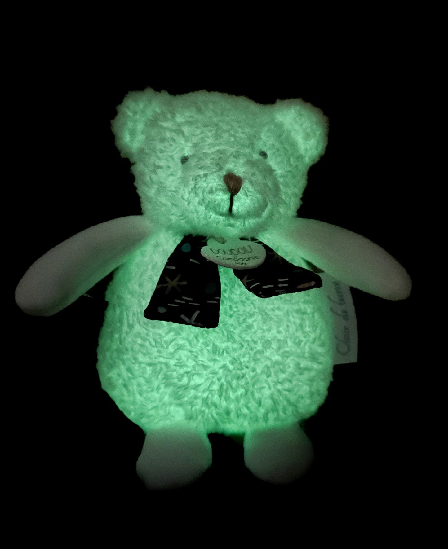 OURS EN PELUCHE MUSICAL, PHOSPHORESCENT, 17 CM