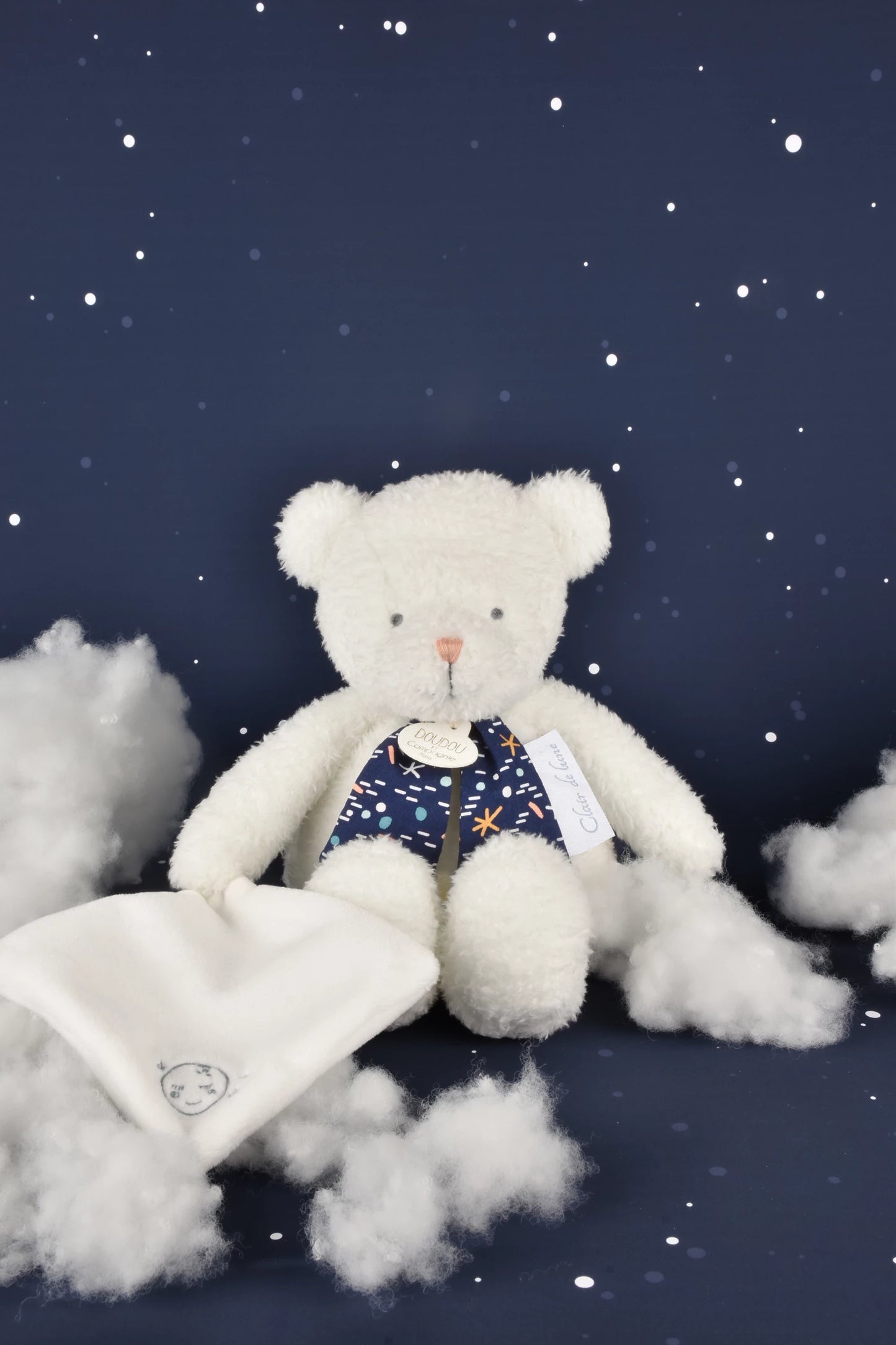 OURSON AVEC COUVERTURE DOUCE, PHOSPHORESCENT, 28 CM