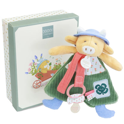 PELUCHE VACHE ANETH AVEC ATTACHE-SUCETTE 19 CM