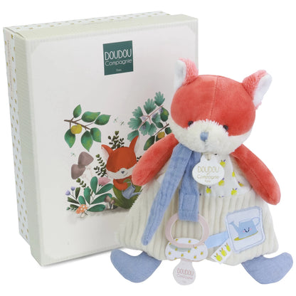 PELUCHE RENARD AVEC ATTACHE-SUCETTE 19 CM