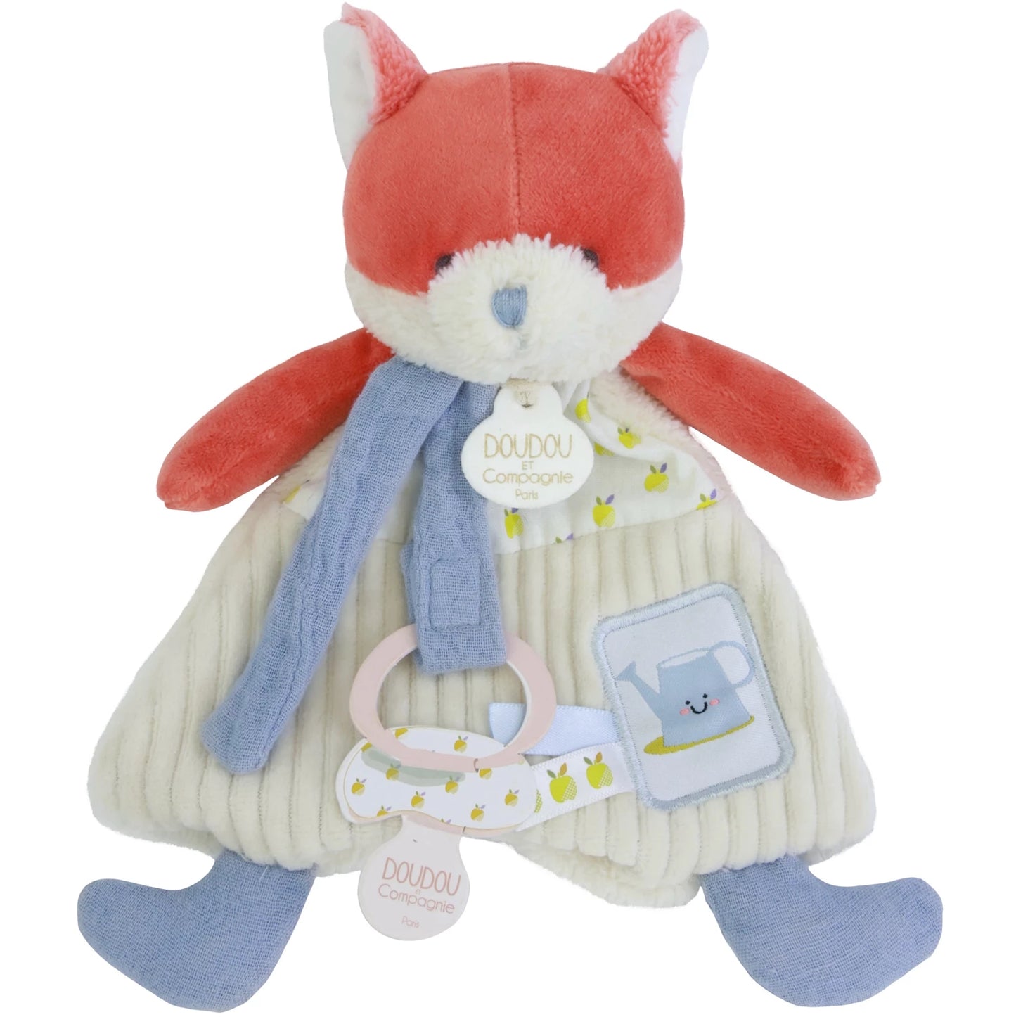 PELUCHE RENARD AVEC ATTACHE-SUCETTE 19 CM