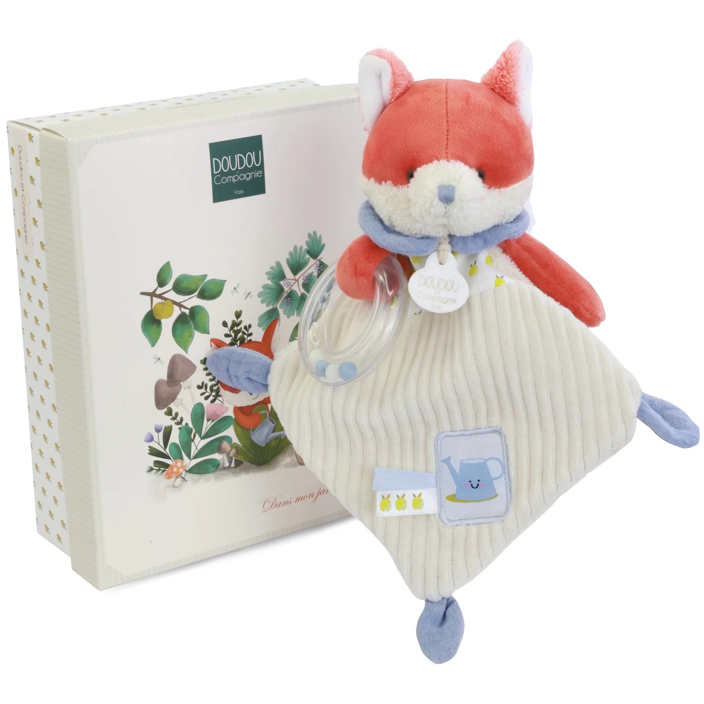 PELUCHE RENARD AVEC HOCHET 21CM