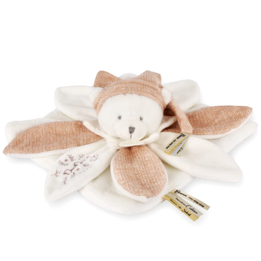 PELUCHE ORSETTO FIORE ORO ROSA 25 CM
