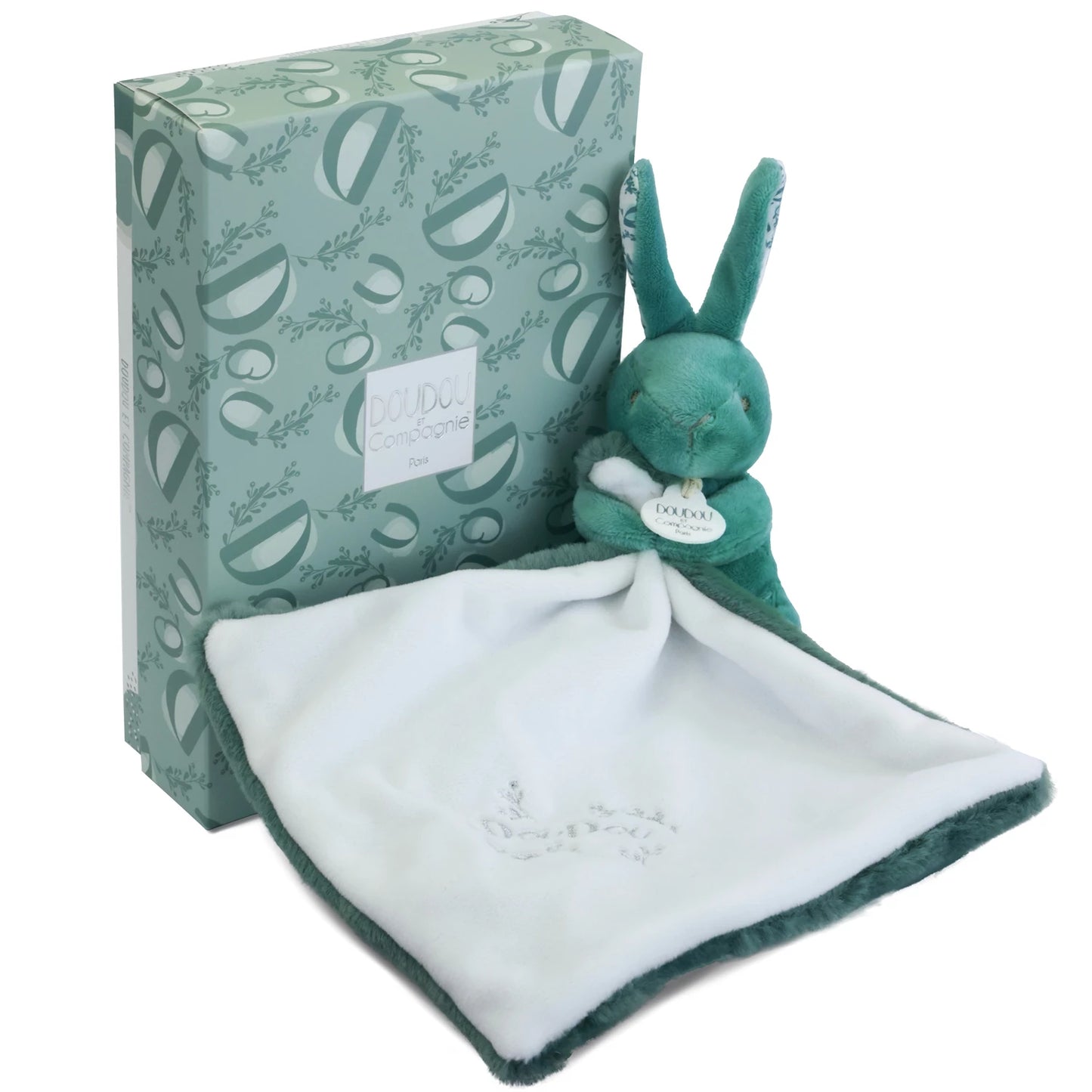 LAPIN AVEC COUVERTURE DOUCE, VERT SAUGE, 10 CM