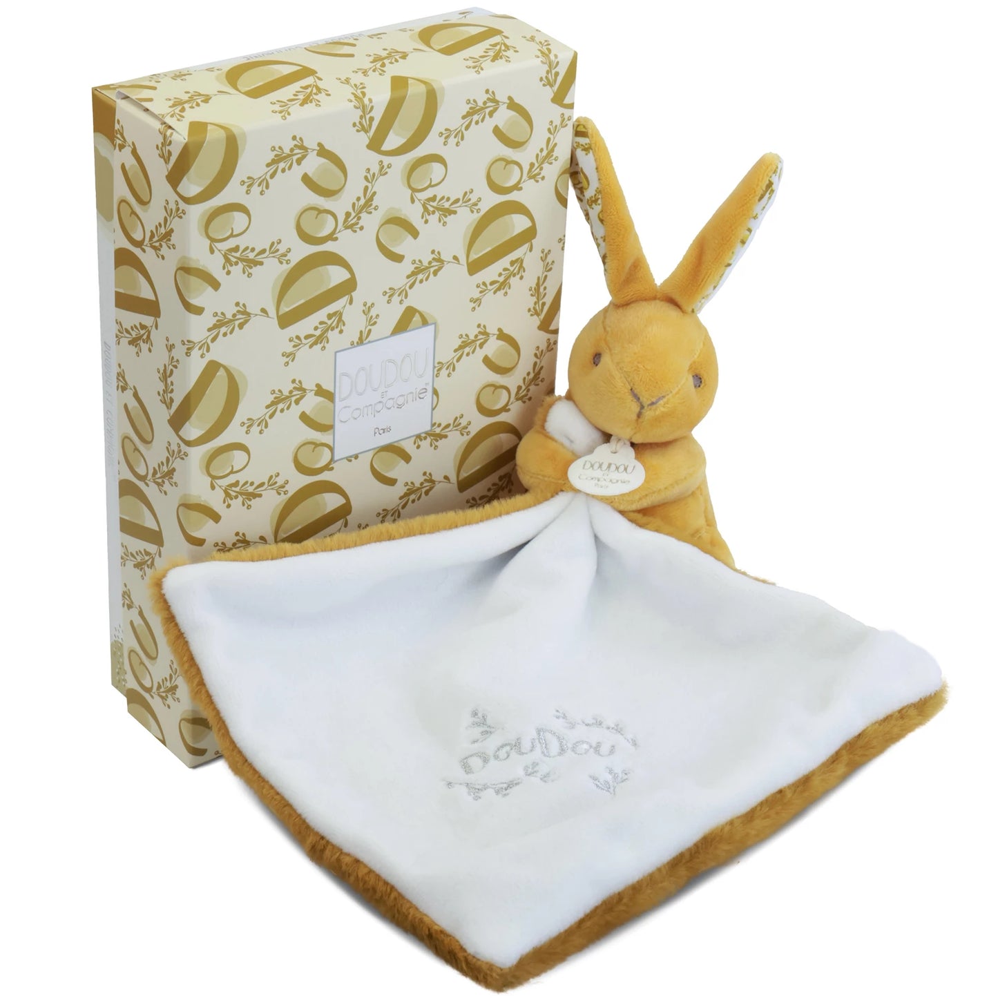 LAPIN AVEC COUVERTURE DOUCE, OCRE, 10 CM