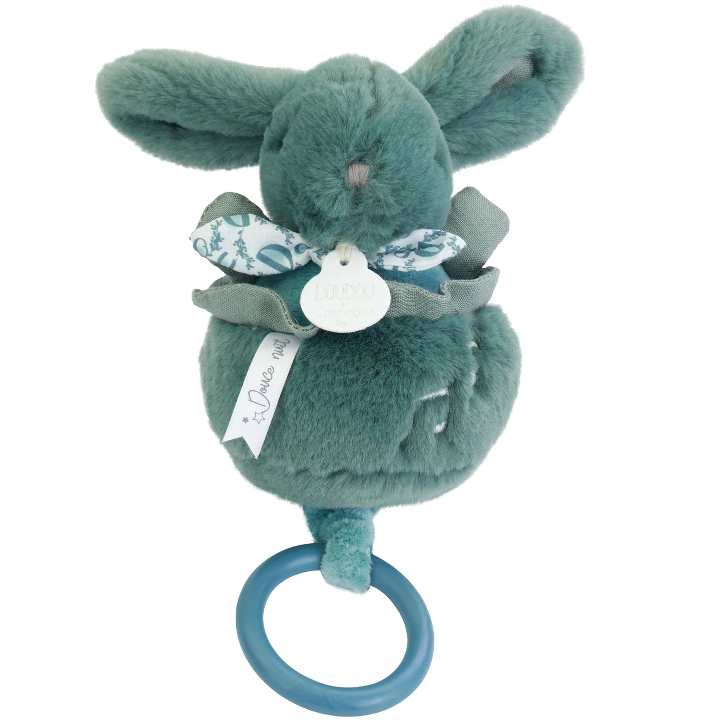 JOUET MUSICAL LAPIN, VERT SAUGE, 20 CM