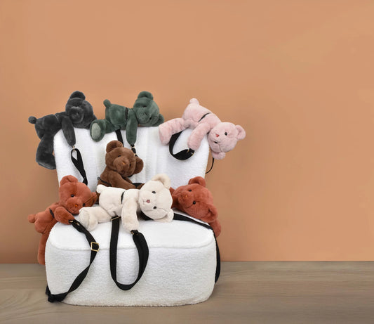 BORSA A TRACOLLA ORSO ROSA 30CM