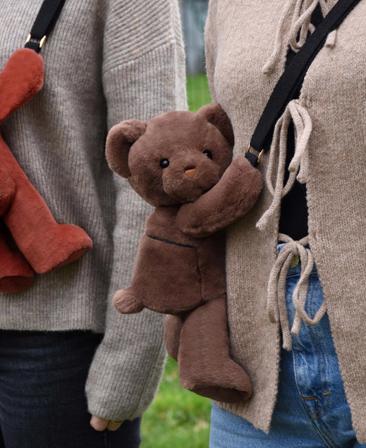 BORSA A TRACOLLA ORSO MARRONE 30CM