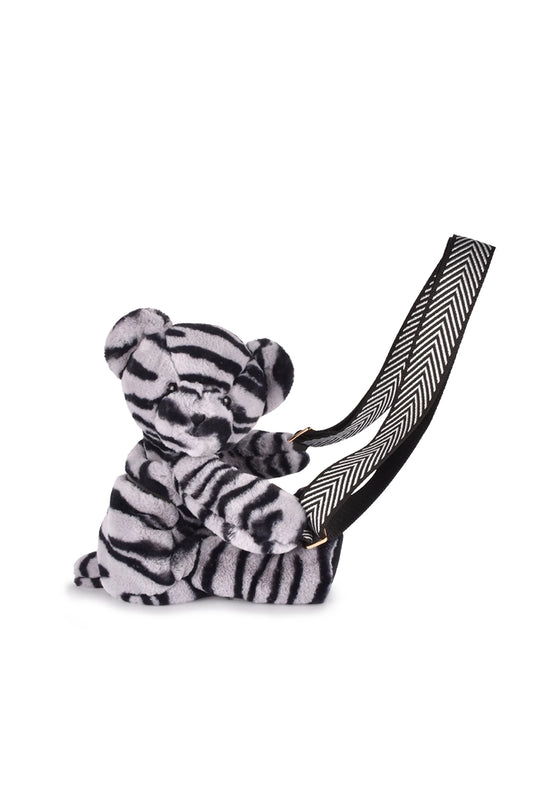 BORSA A TRACOLLA ZEBRATA ORSO 30CM