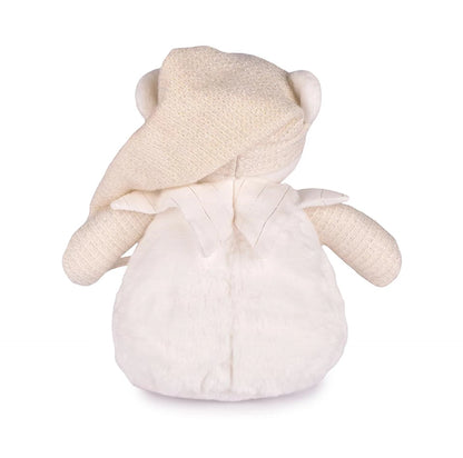 VEILLEUSE ÉTOILES ET MUSIQUE, OURS BLANC, 19 CM