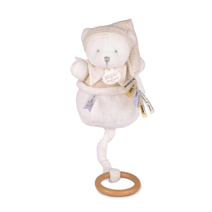 OURSON MUSICAL, BLANC, 20 CM