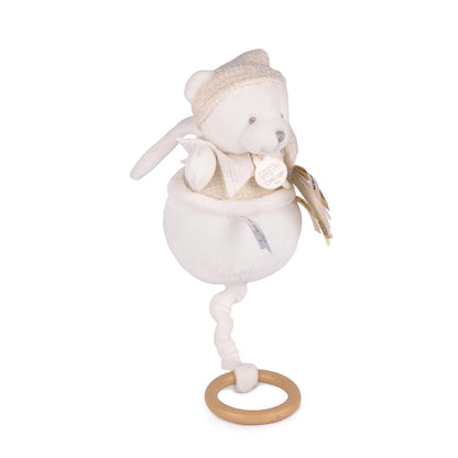 OURSON MUSICAL, BLANC, 20 CM