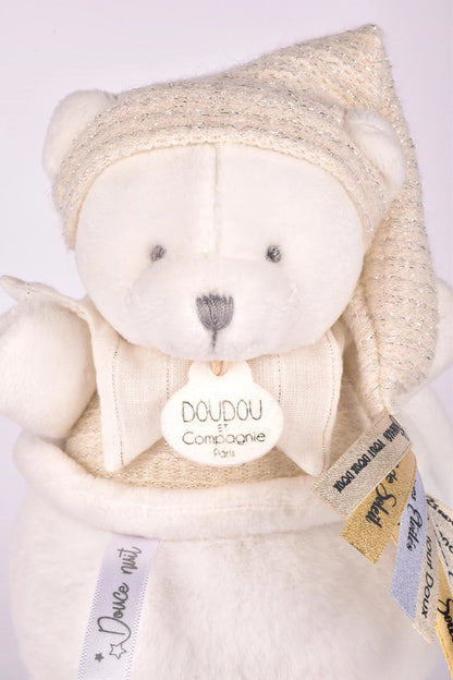 OURSON MUSICAL, BLANC, 20 CM